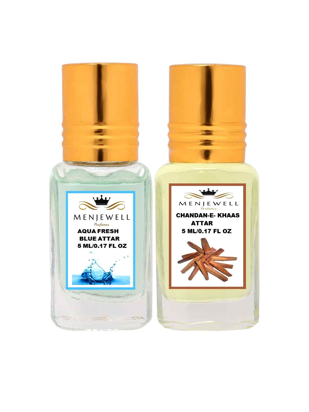 Menjewell Pack of 2 Attar - Aqua Fresh & Chandan-E-Khaas Attar 5 ml Each-picture-13