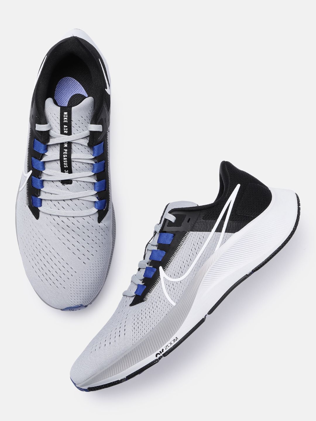 nike men black air zoom pegasus 33 running shoes