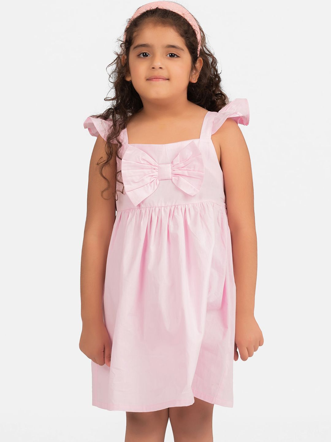 KIDKLO Girls Pink Fit & Flare Dress-picture-31