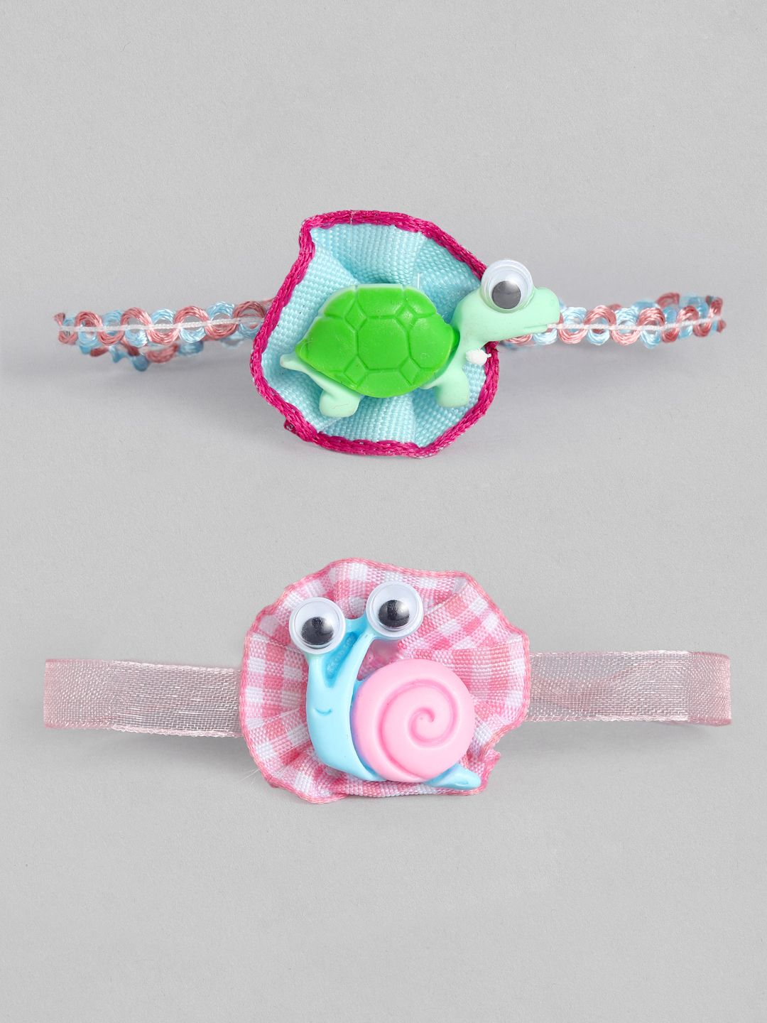 I Jewels Pack of 2 Tortoise and Snail Themed Rakhis