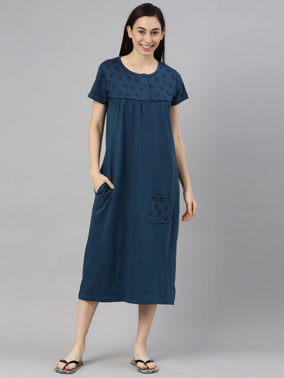 Kryptic Printed Pure Cotton Nightdress-picture-10