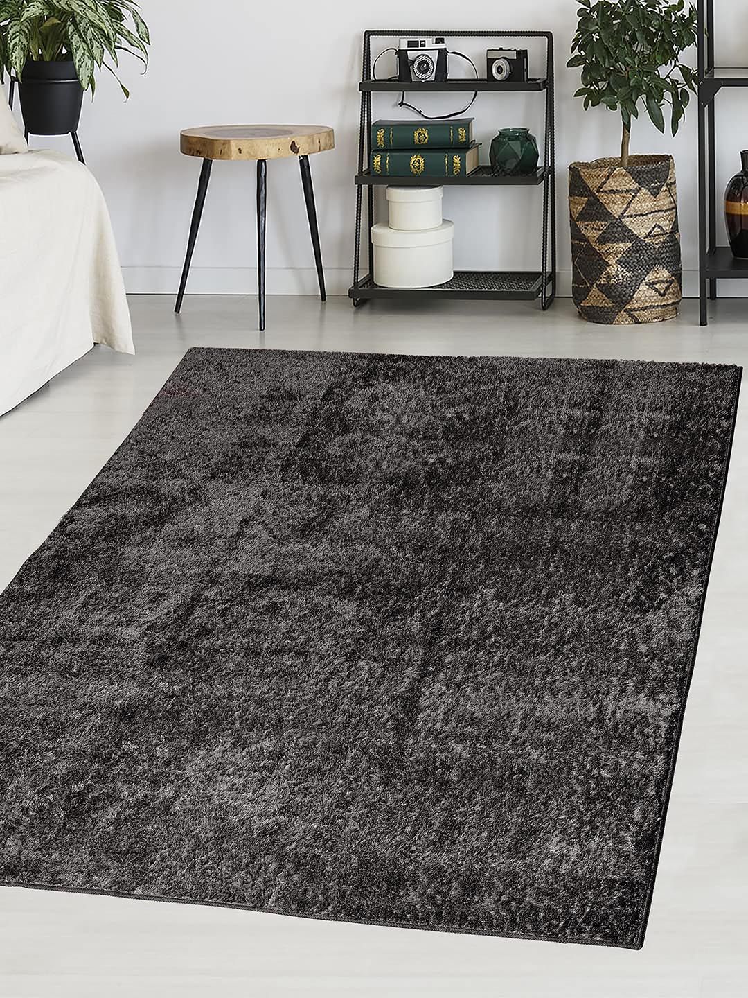 Saral Home Grey Solid Cotton Shaggy Carpet-picture-42