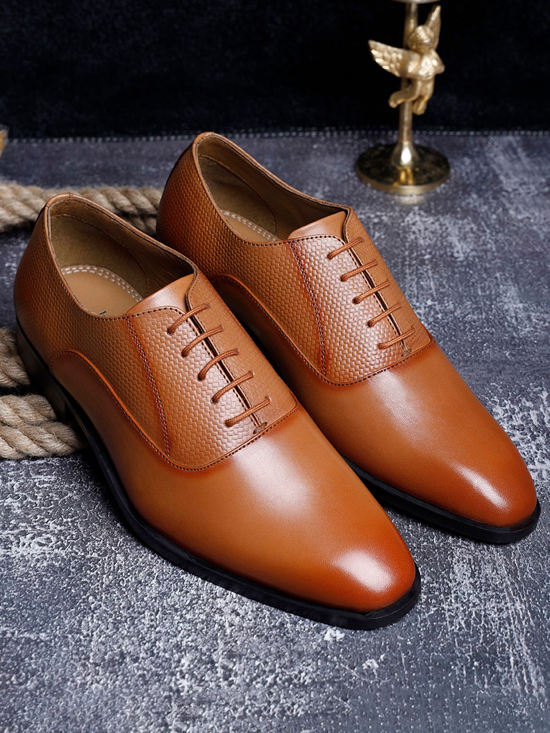 LOUIS STITCH Men Tan Brown Genuine Italian Leather Formal Derby Lace Up Shoes-picture-32
