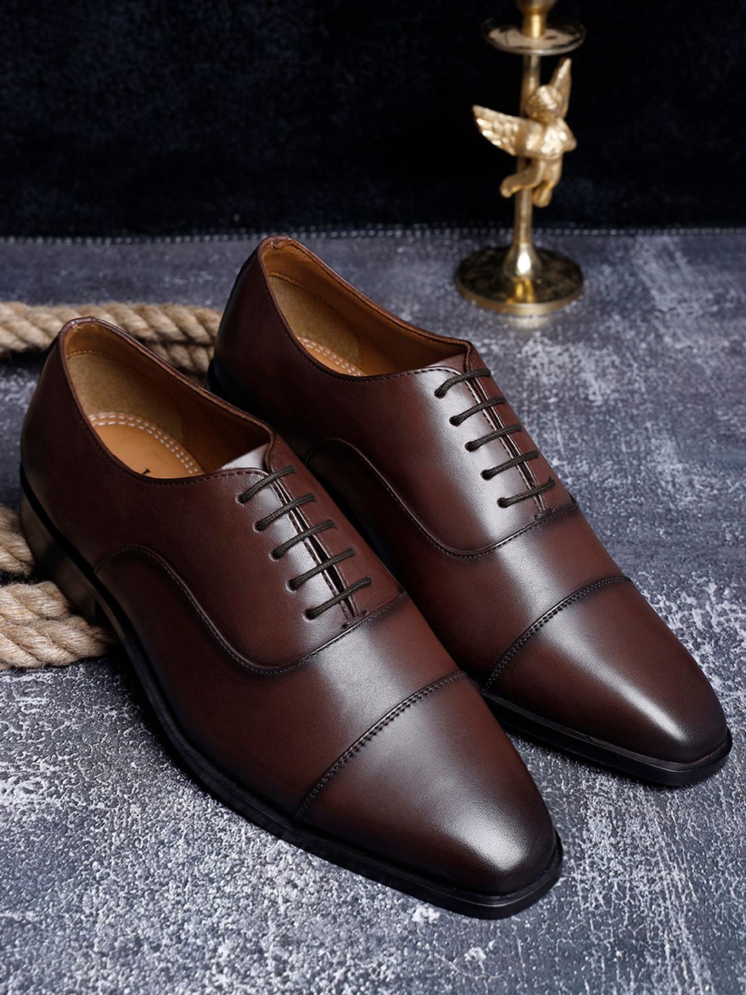 LOUIS STITCH Men Solid Genuine Italian Leather Formal Oxfords-picture-53
