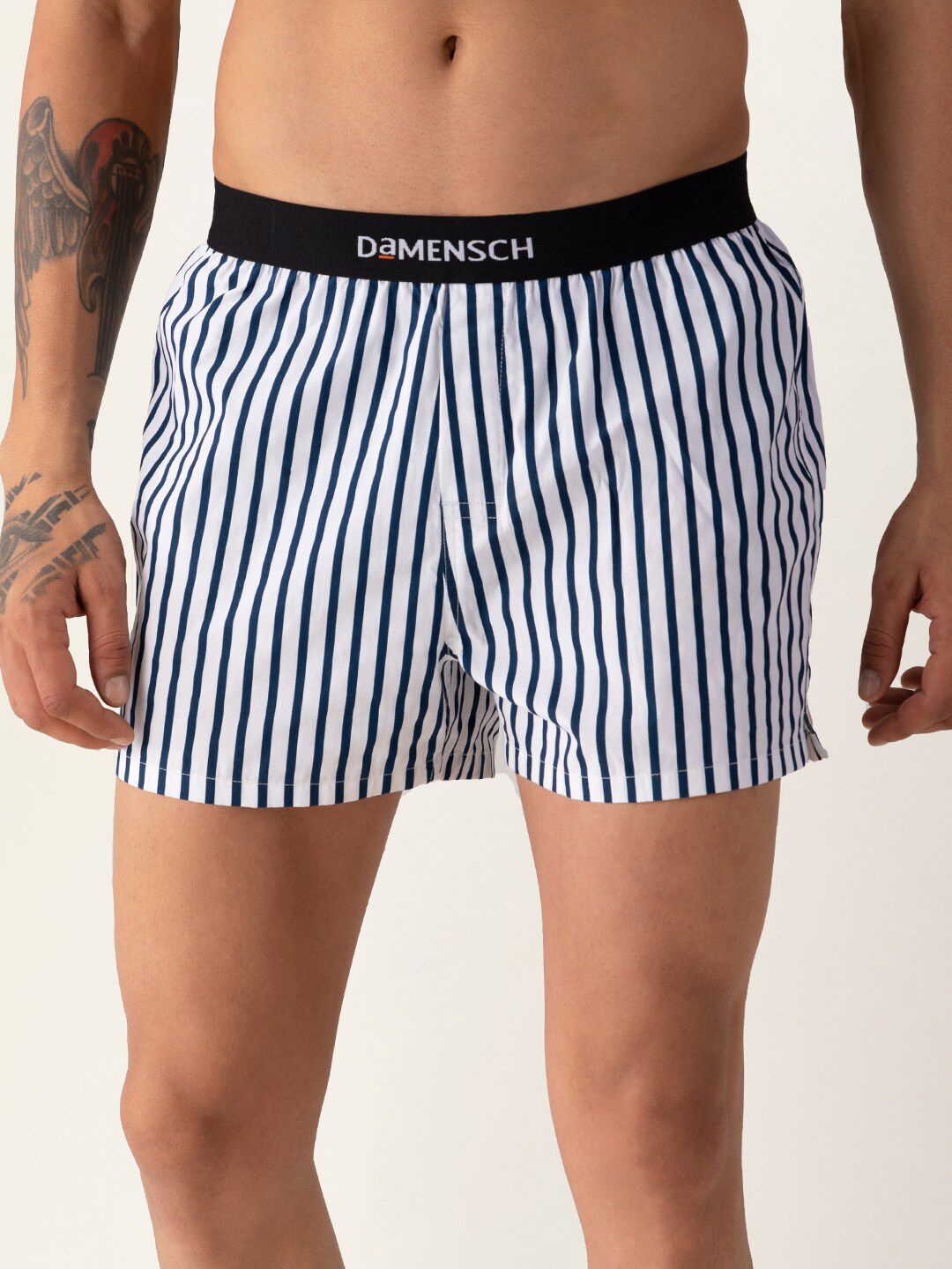 DAMENSCH  Men Striped White Ultra-Light Cotton Regular Fit Inner Boxer-picture-11