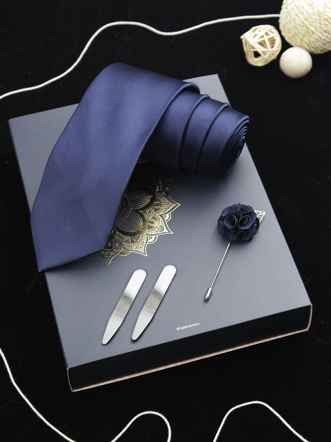 PELUCHE Men Navy Blue Broad Tie-picture-26