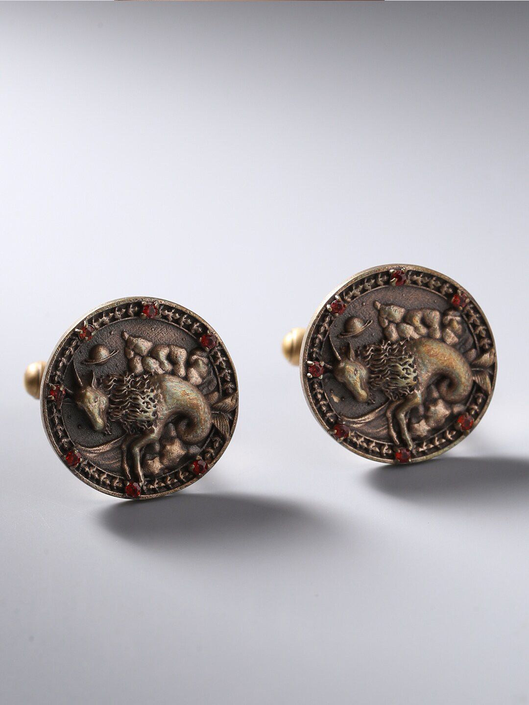 COSA NOSTRAA Gunmetal-Toned Capricorn Zodiac Cufflinks-picture-28
