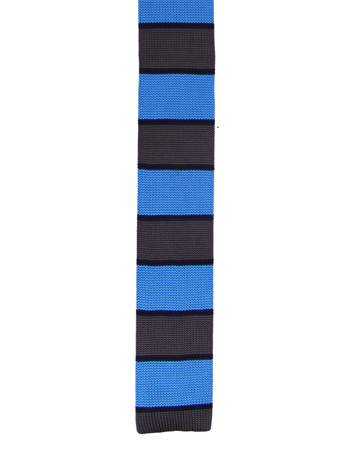 Tossido Men Blue & Grey Striped Broad Tie-picture-28