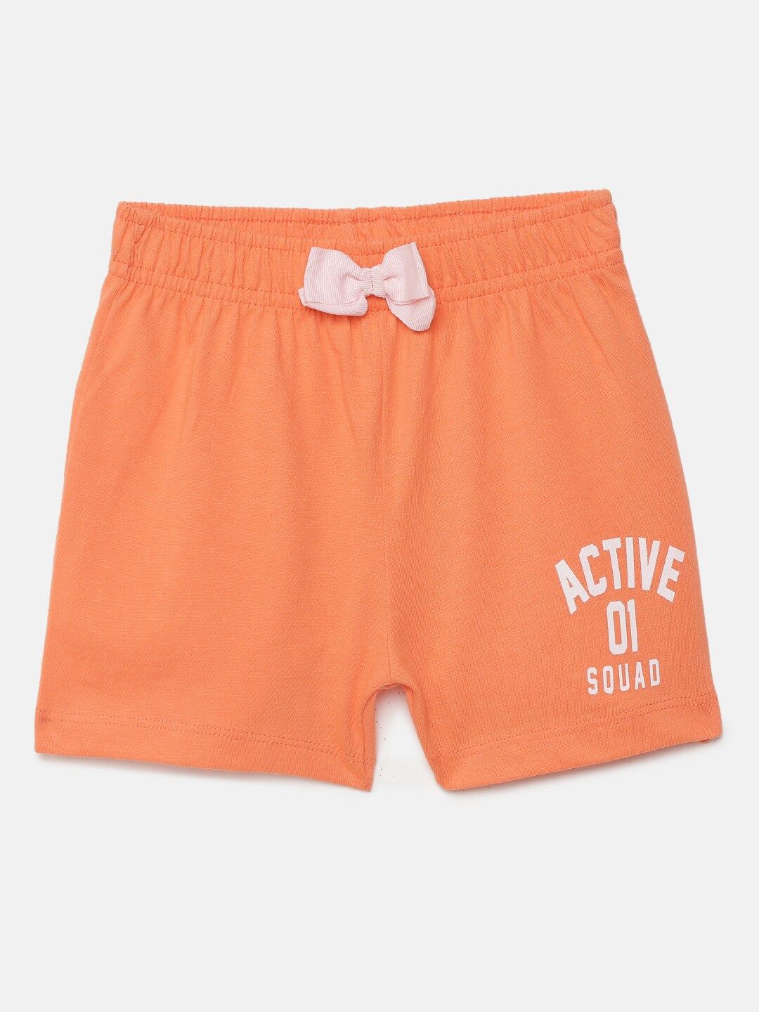 mackly Girls Peach-Coloured & White Printed Lounge Shorts-picture-31