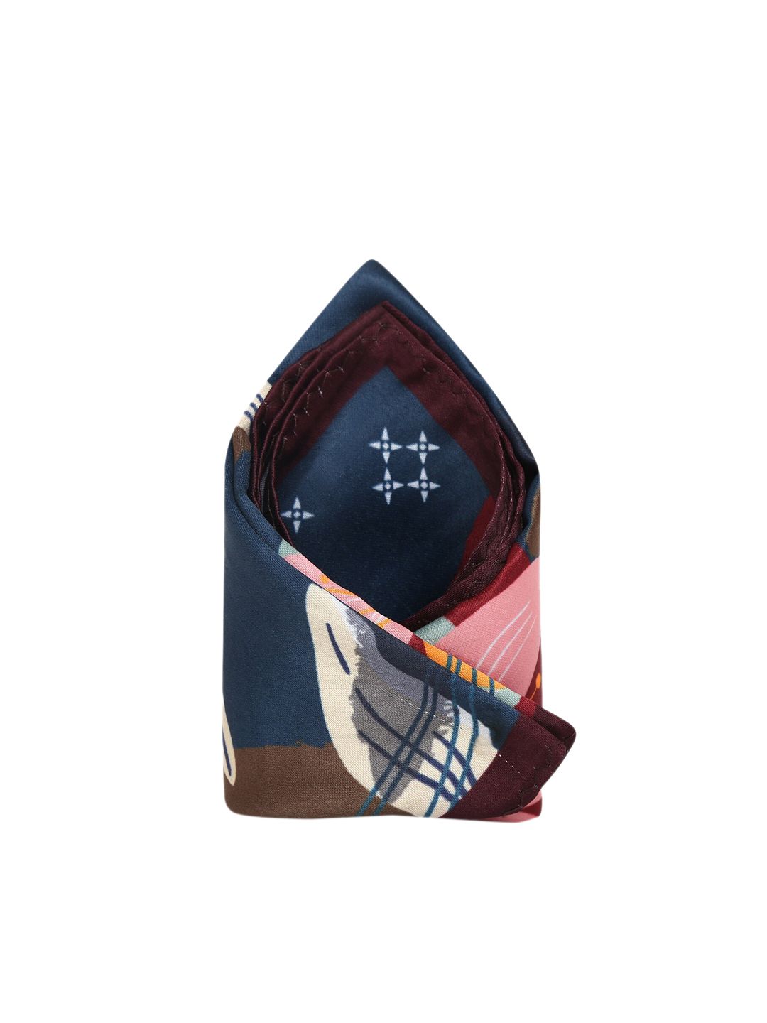 Tossido Men Navy Blue & Brown Printed Pocket Square-picture-52