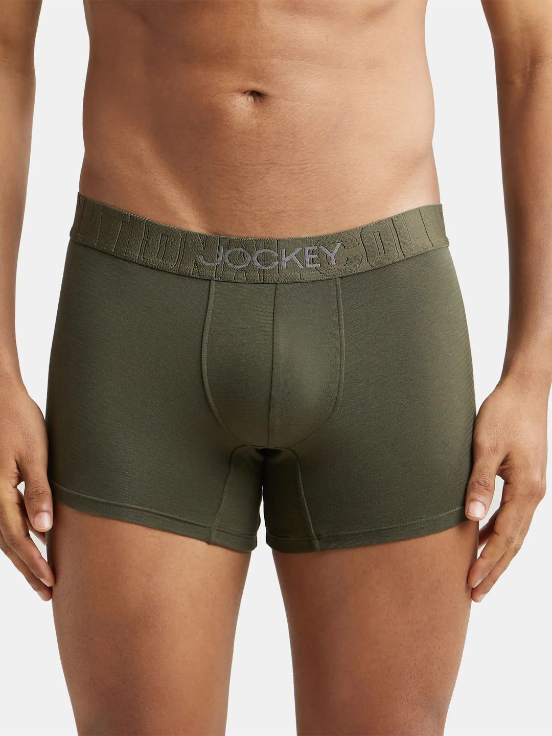 Jockey International Collection Men Green Solid Pima Cotton Trunks IC32-picture-23
