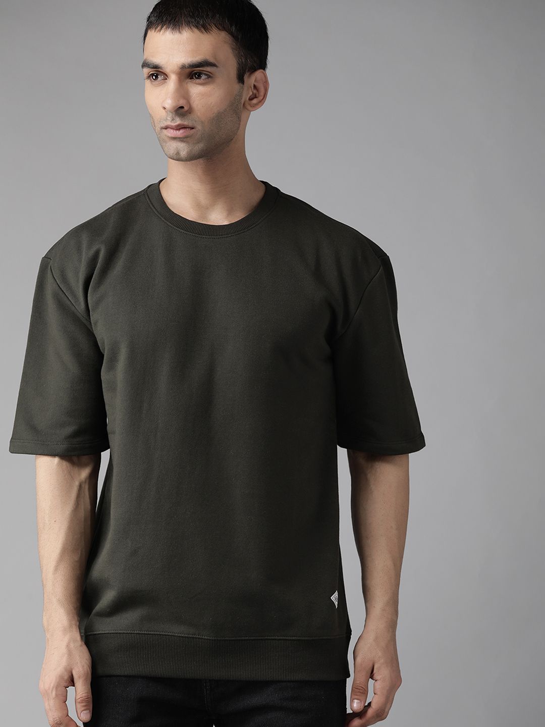 Roadster Men Olive Green Solid Sweatshirt-image-40