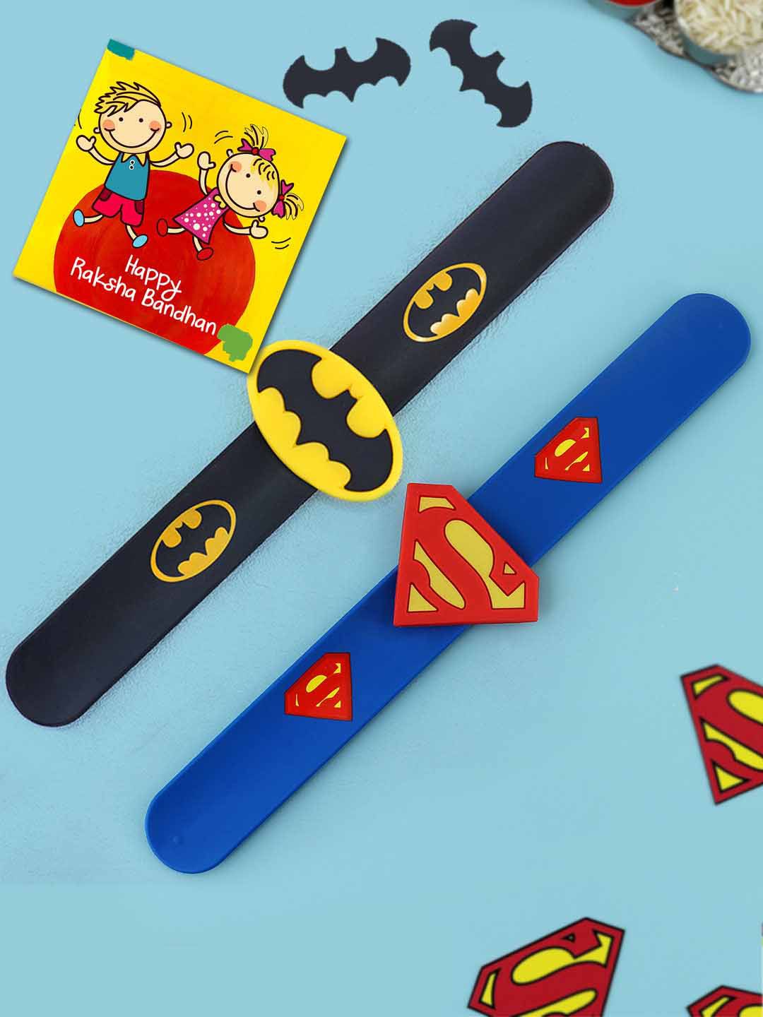 TIED RIBBONS Multicoloured Set of 2 Kids Rakhi Superman & Batman Combo Pack-picture-22