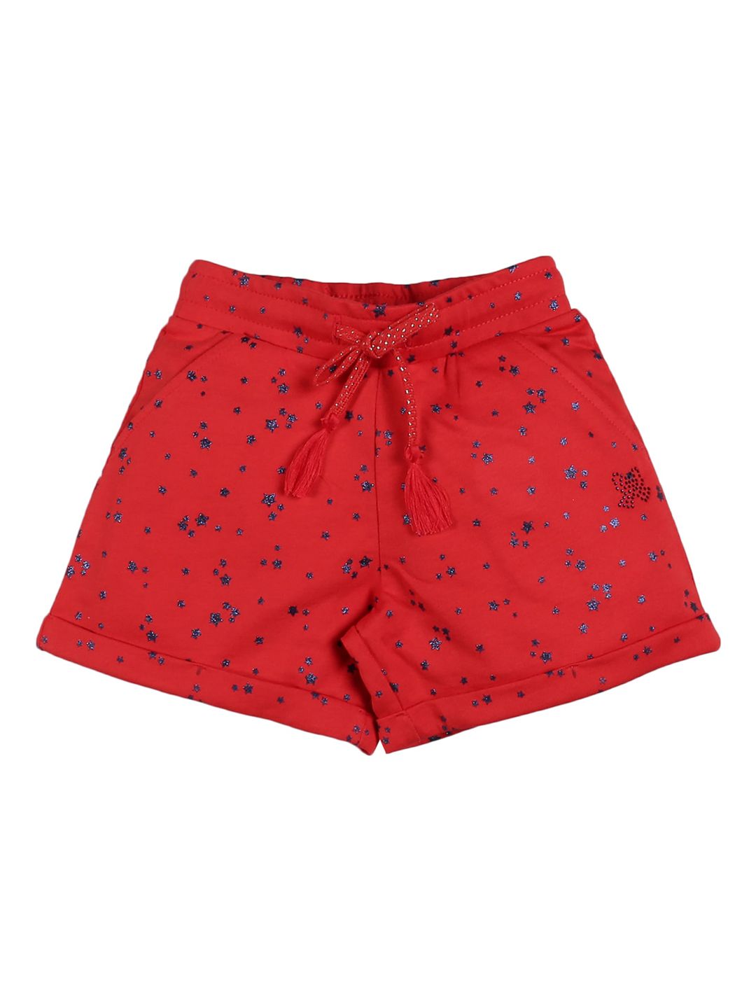 PLUM TREE Girls Red Printed Mid-Rise Regular Shorts-picture-18