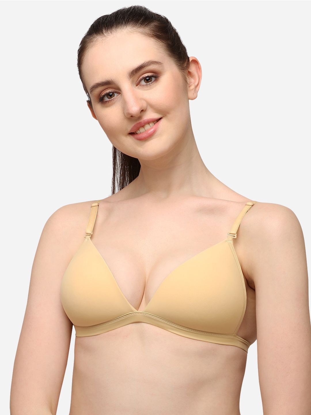 Lenissa Nude-Coloured T-shirt Bra-Half Coverage Lightly Padded L-104