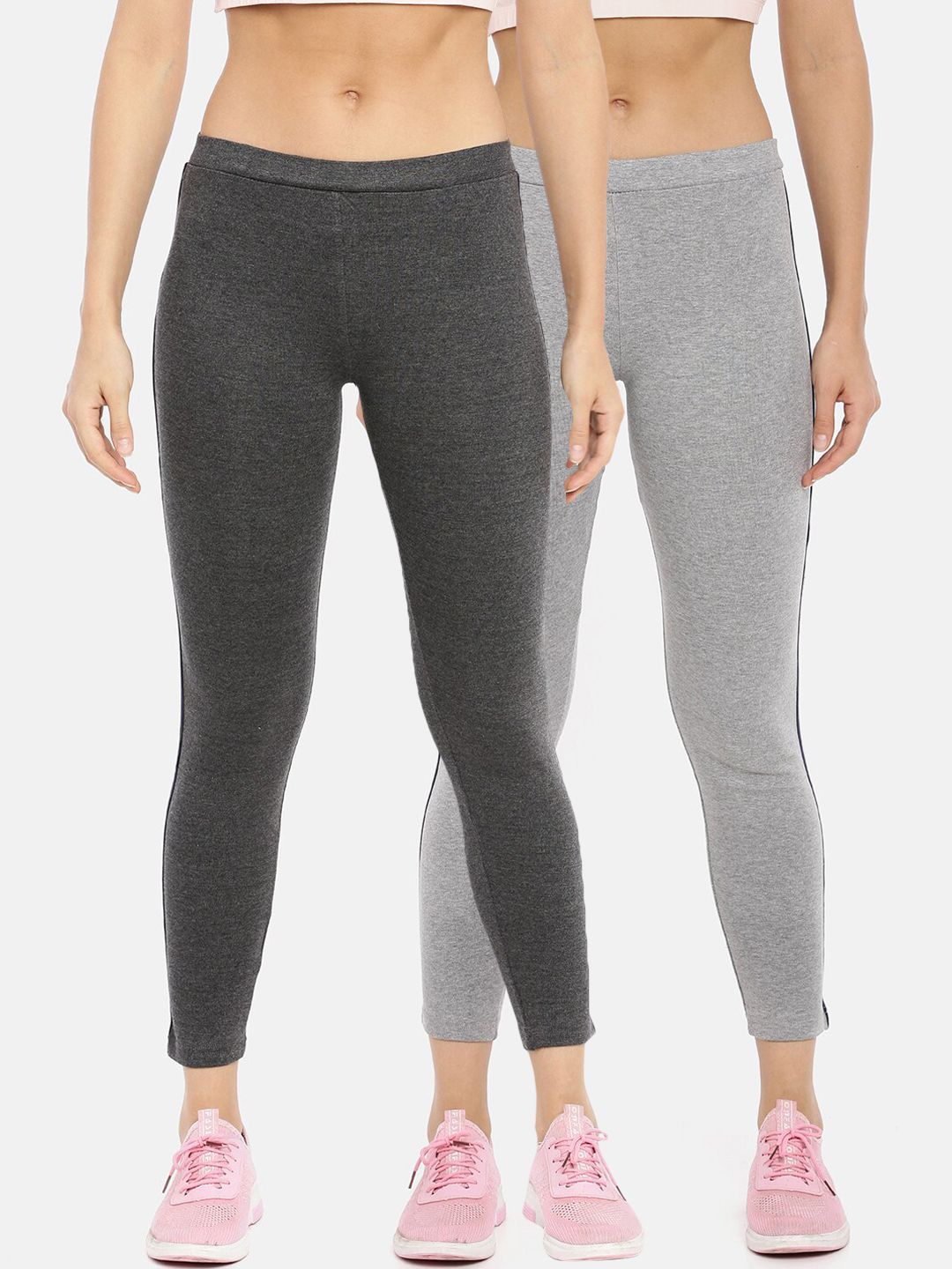 GOLDSTROMS Women Pack Of 2 Solid Slim-Fit Ankle Length Track Pants-picture-34