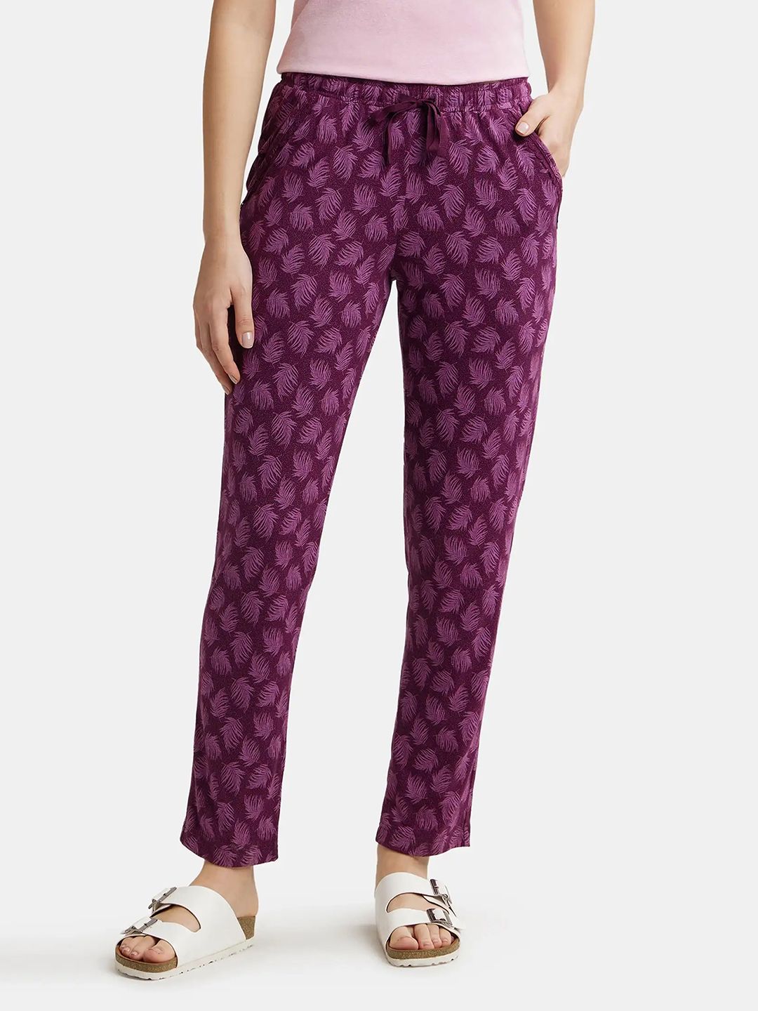 Jockey Women Purple Tropical Printed Lounge Pants-picture-53