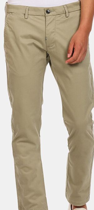 Arrow Sport Men Light Olive Mid Rise Solid Casual Trousers