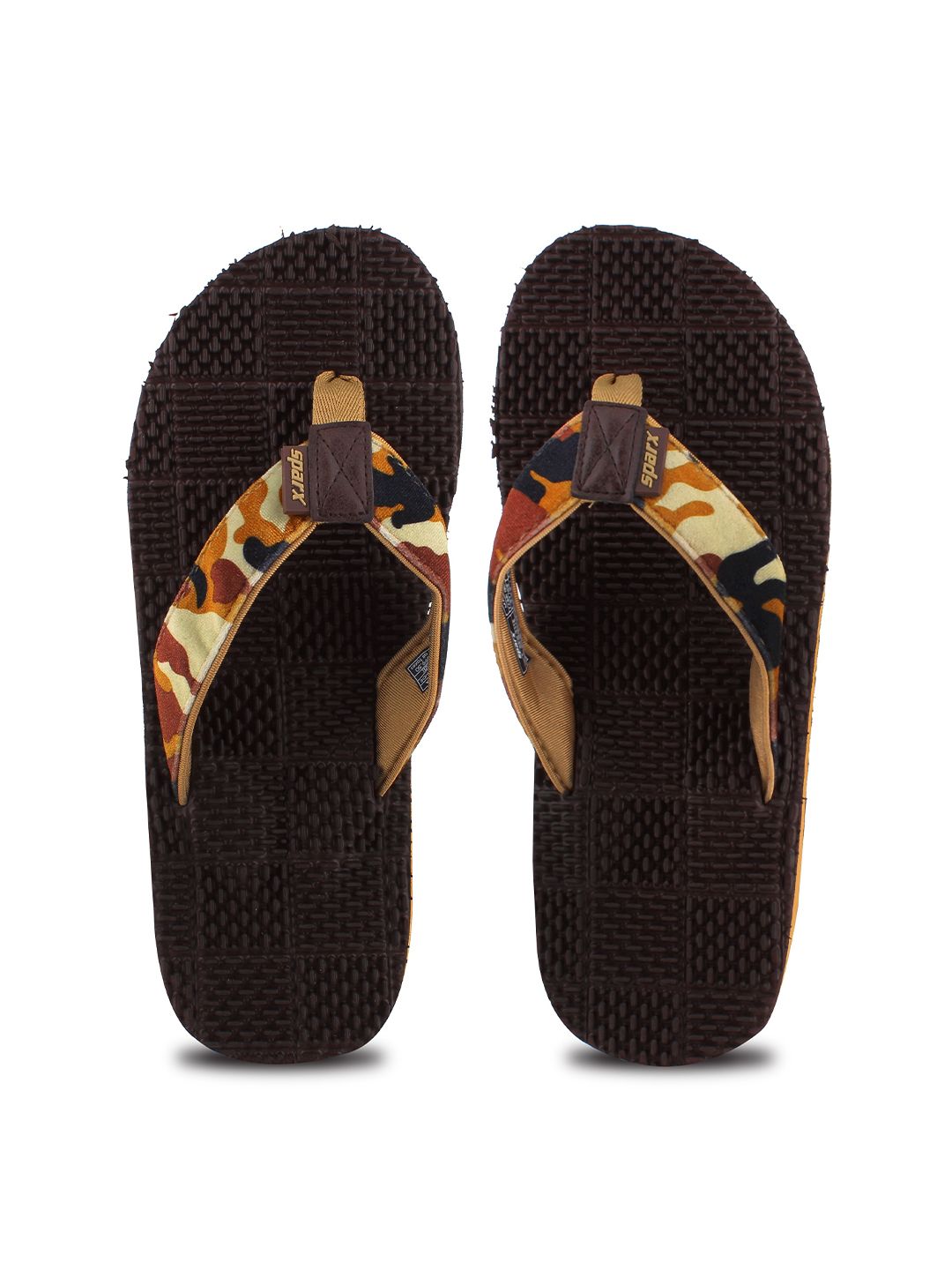 Sparx Men Brown & Beige Self-Design Rubber Thong Flip-Flops-picture-37