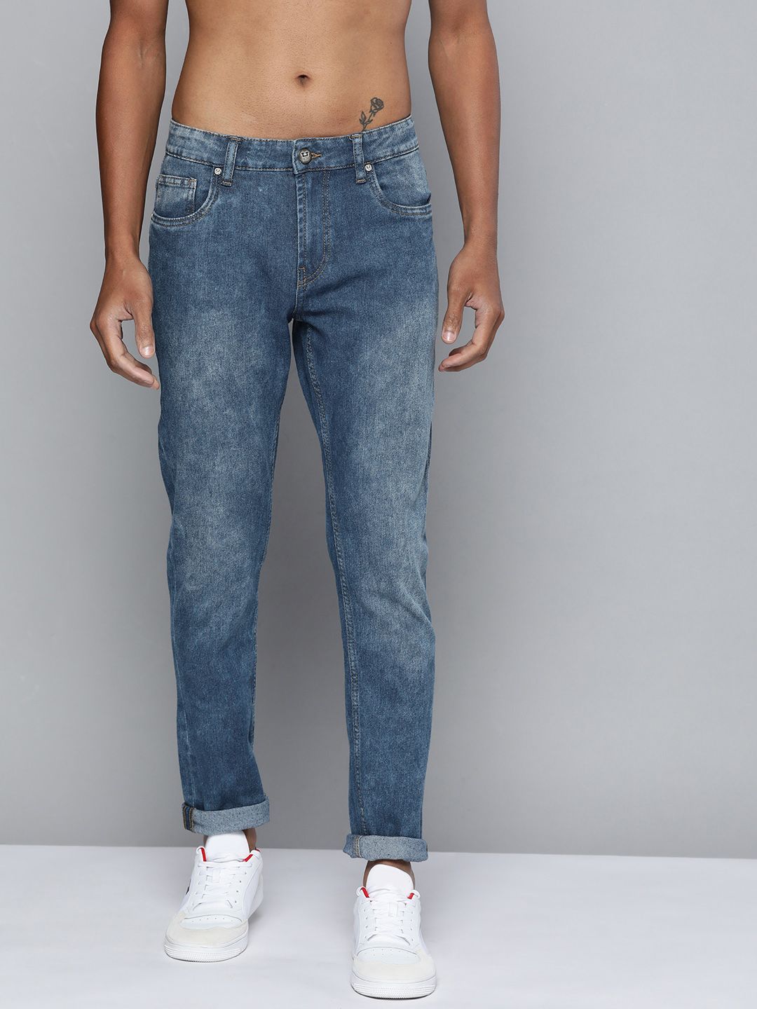 SAVE ₹1386 on Harvard Men Blue Slim Fit Light Fade Stretchable Jeans ...