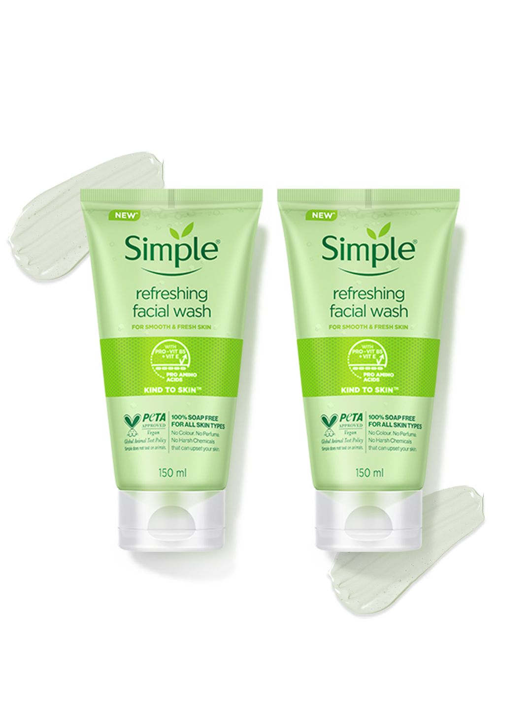 Simple Set of 2 Kind to Skin Soap-Free Refreshing Facial Washes-picture-30