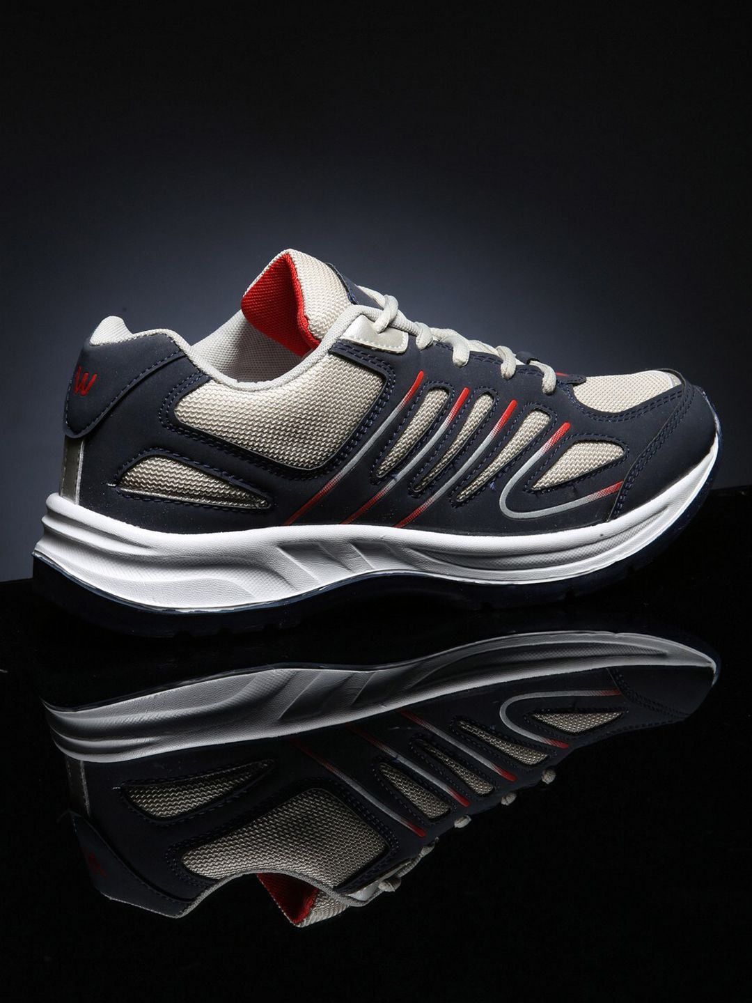 ASIAN Men Grey & Navy Blue Running Shoes