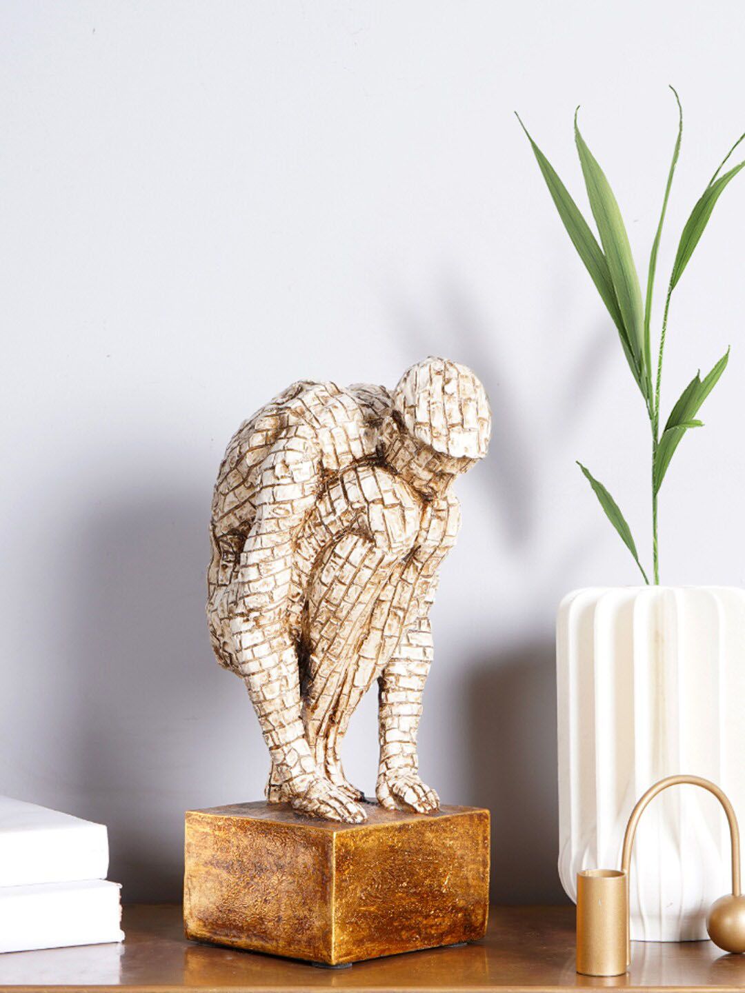 THE ARTMENT Brown Surreal Bricked Man Table Accent-image-28