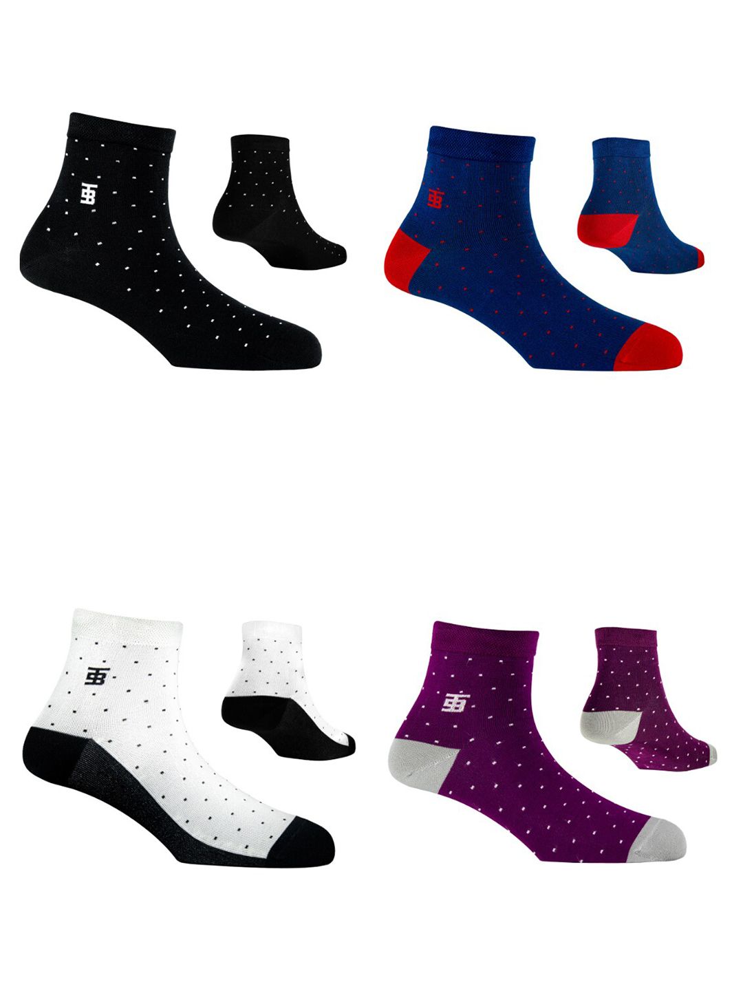 SockSoho Men Pack Of 4 Patterned Above Ankle Length Socks-picture-35