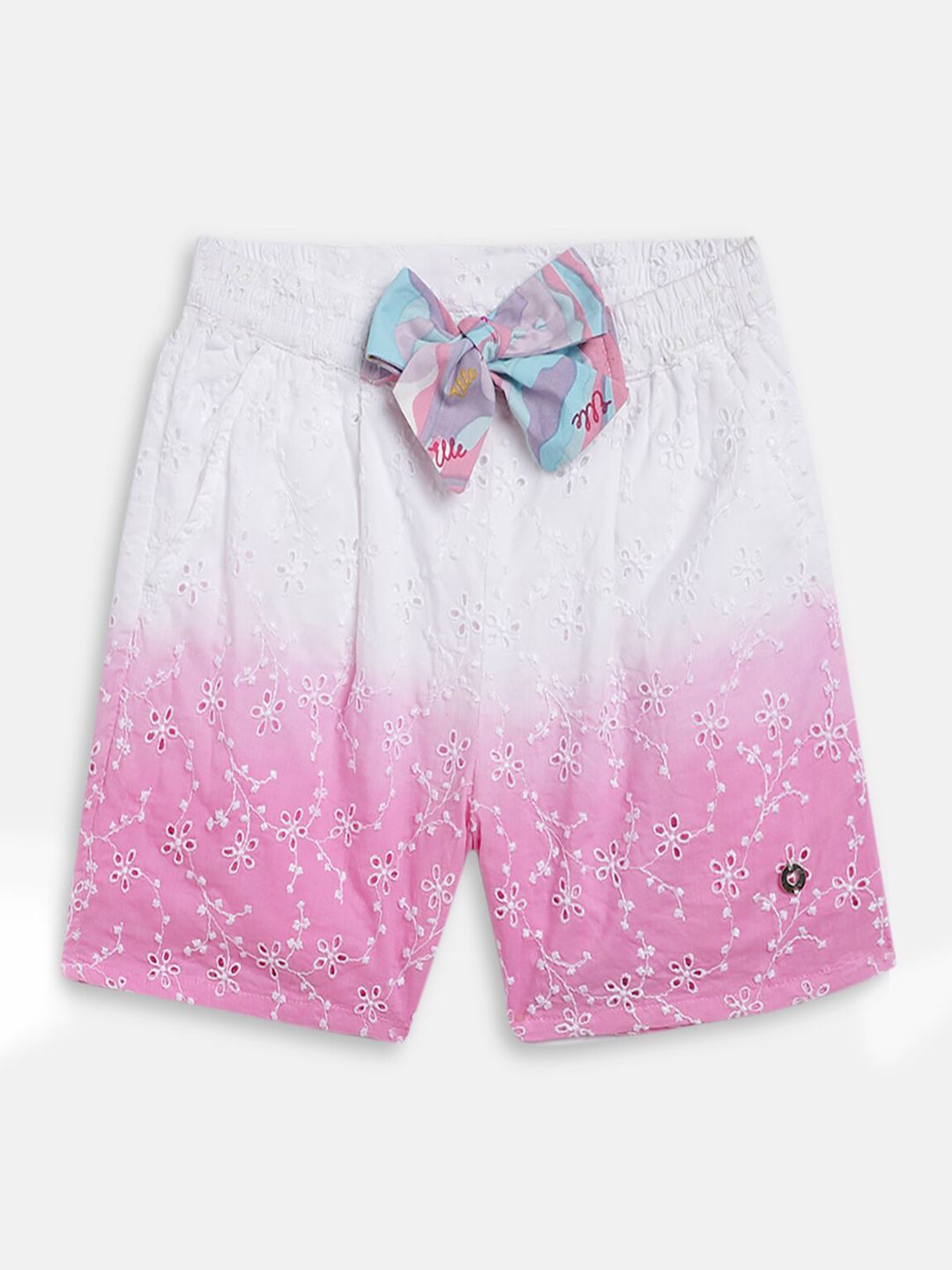 ELLE Girls Pink Self-Design Regular Shorts-picture-46