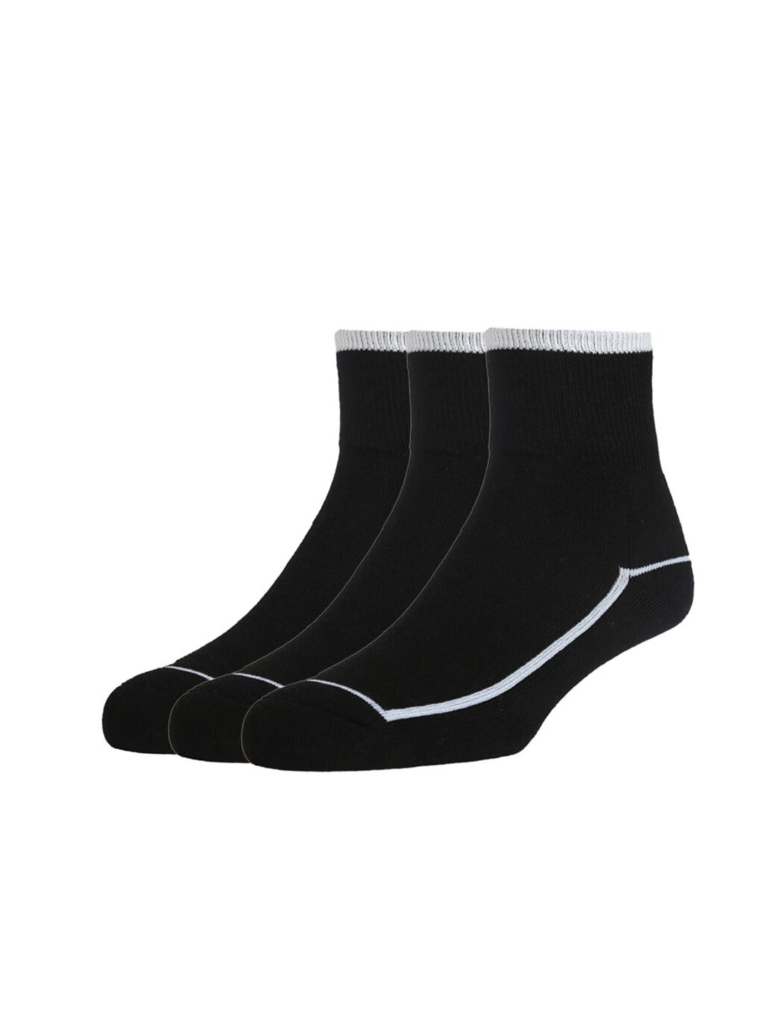 Van Heusen Men Pack Of 3 Black & White Solid Ankle-Length Socks-picture-30