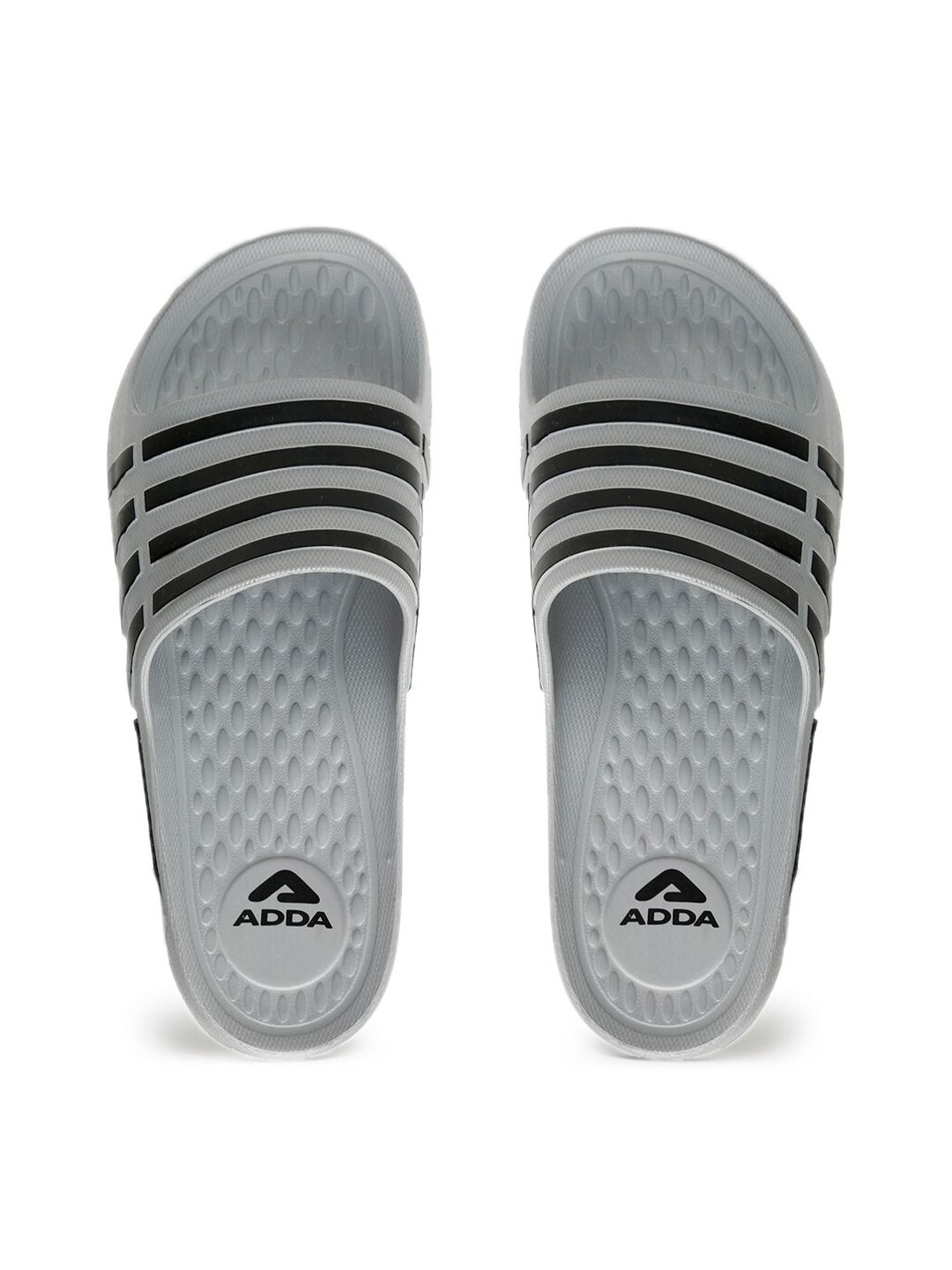 Adda Men Grey Striped Sliders-picture-18