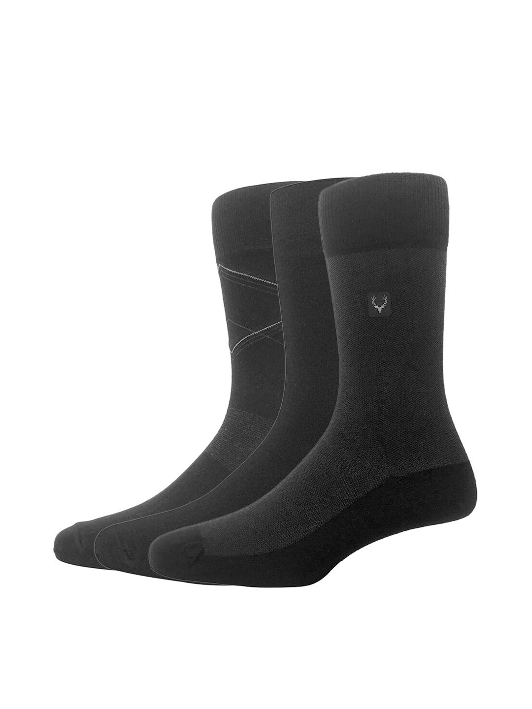 Allen Solly Men Pack Of 3 Black Solid Calf-Length Socks-picture-43