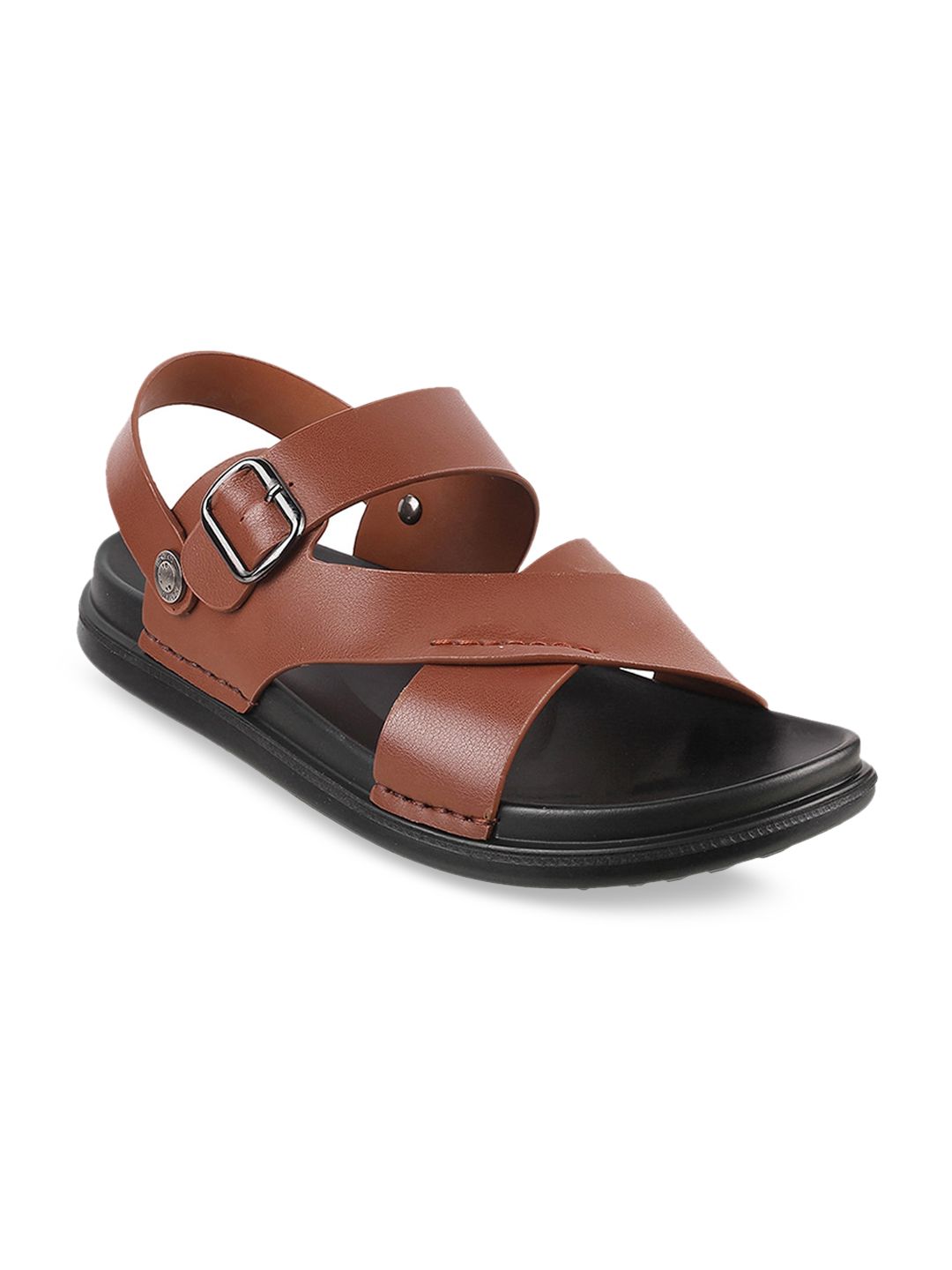 Metro Men Tan Comfort Sandals-image-0