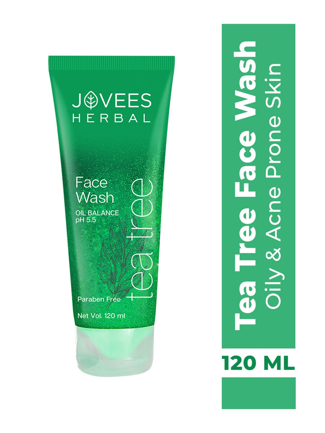 Jovees Herbal Tea Tree Oil Control Facewash for Oily & Acne Prone Skin - 120ml-image-10