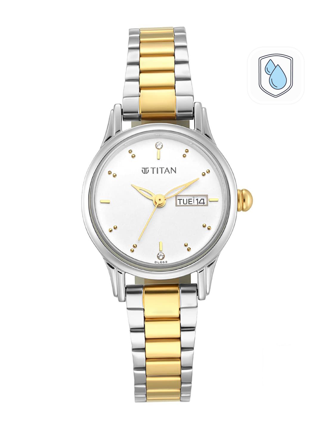 Titan Women Silver-Toned Brass Dial & Gold Toned Wrap Around Straps Analogue Watch 2656BM01-image-35