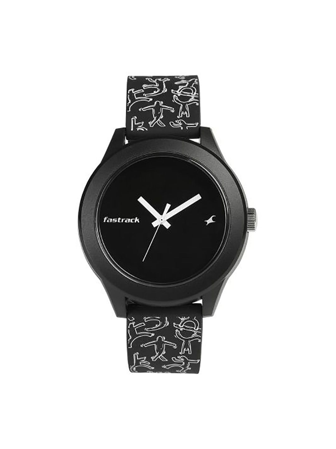 Fastrack Unisex Black Dial & Printed Straps Tees Wicked Lines Analogue Watch 38003PP19-picture-29