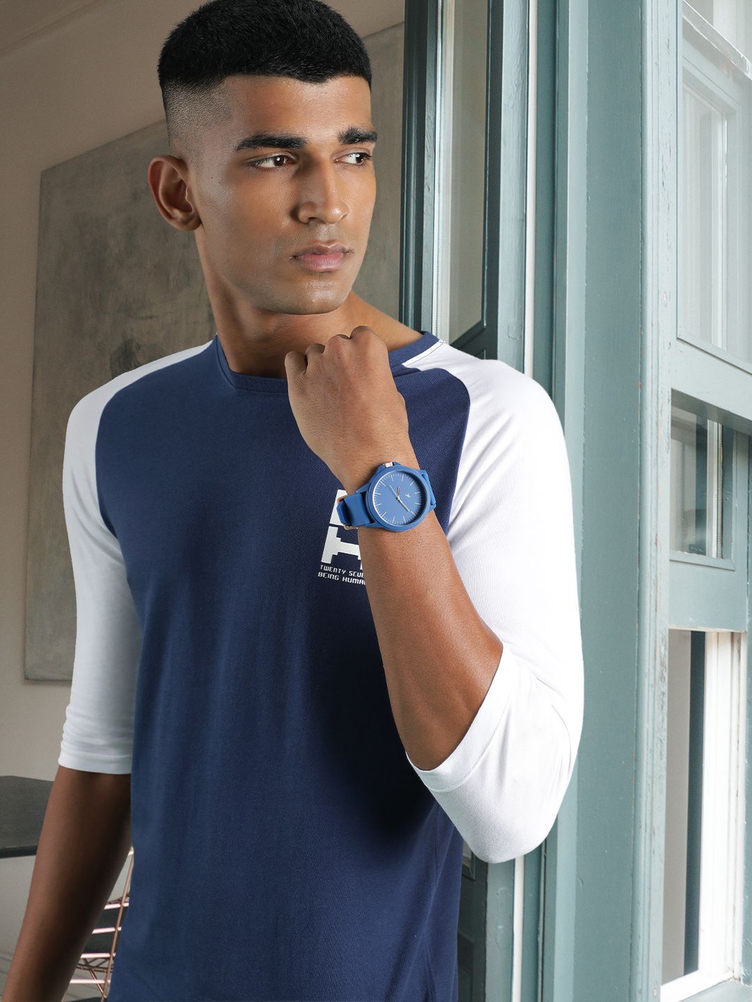 Fastrack Unisex Blue Dial & Straps Tees Minimalist Analogue Watch 3802