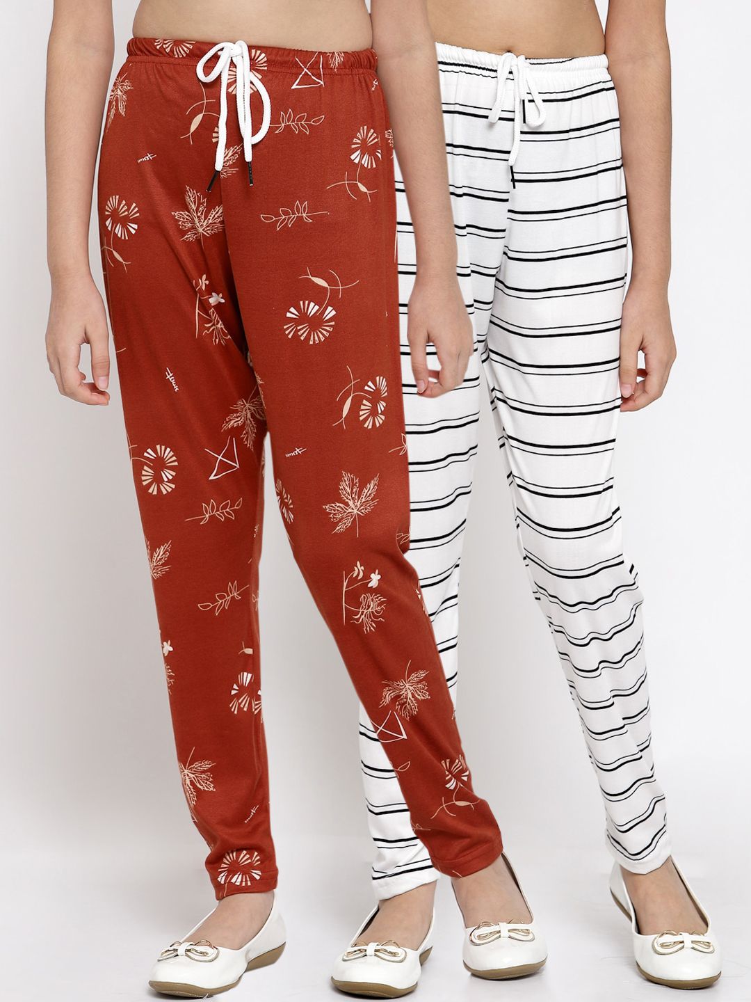 KLOTTHE Girls Pack of 2 Multicolored Ankle Length Leggings-picture-19