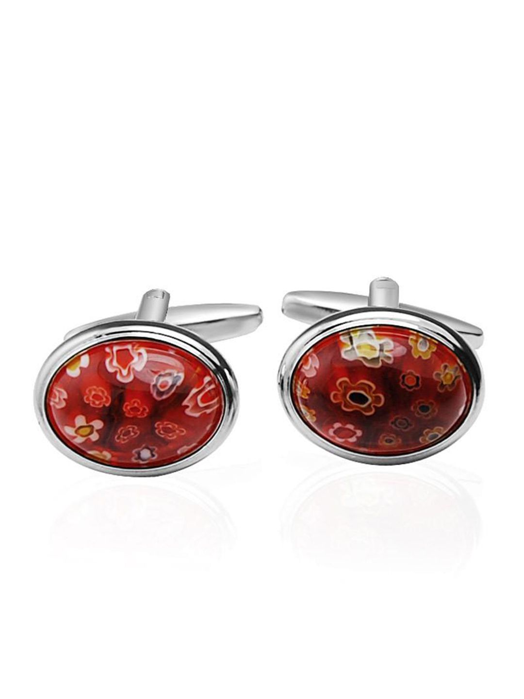 PELUCHE Orange & Red Floral Cufflink-image-23