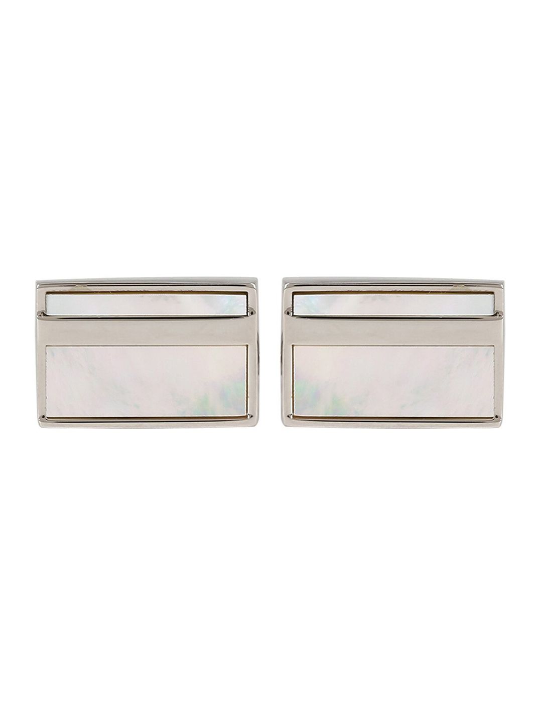 peluche PPELUCHE Men Silver Mother of Pearl Stone Cufflinks-picture-42
