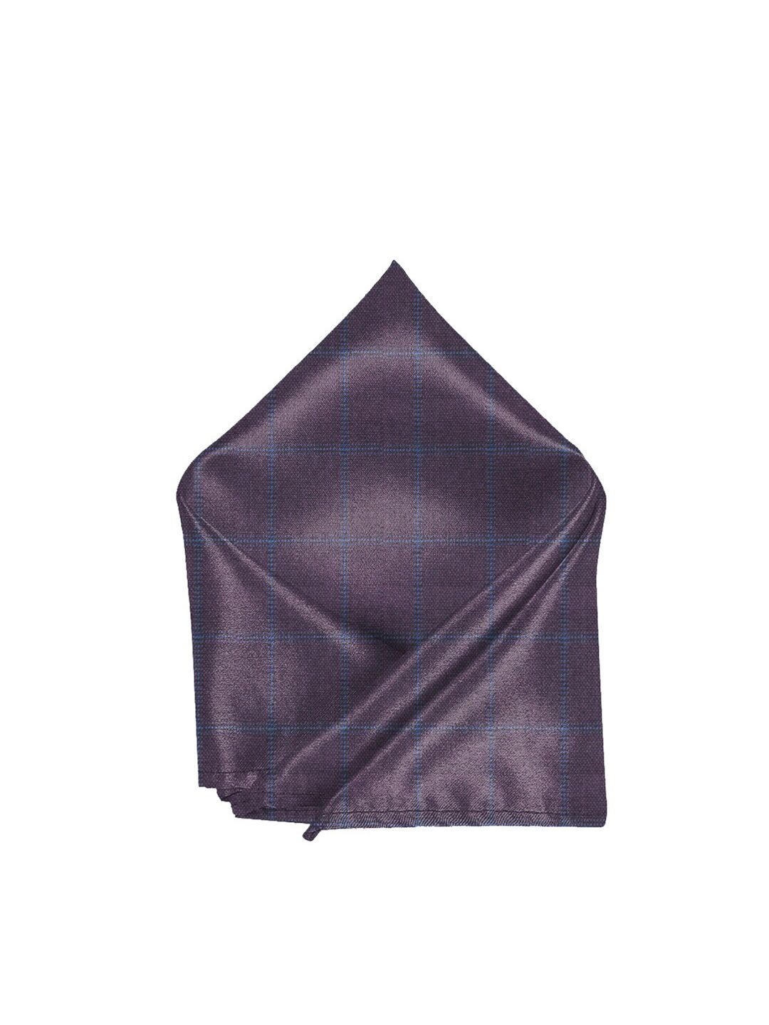 Blacksmith Men Purple & Blue Checked Pocket Square-picture-36