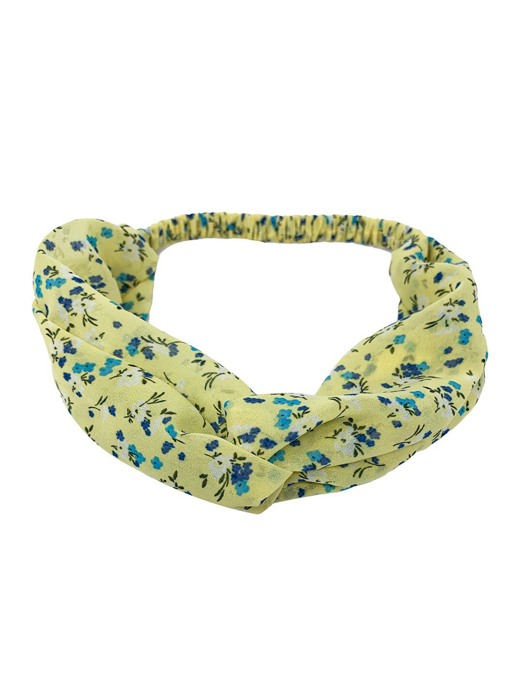 Mint & Oak Women Yellow & White Printed Hairband-image-5