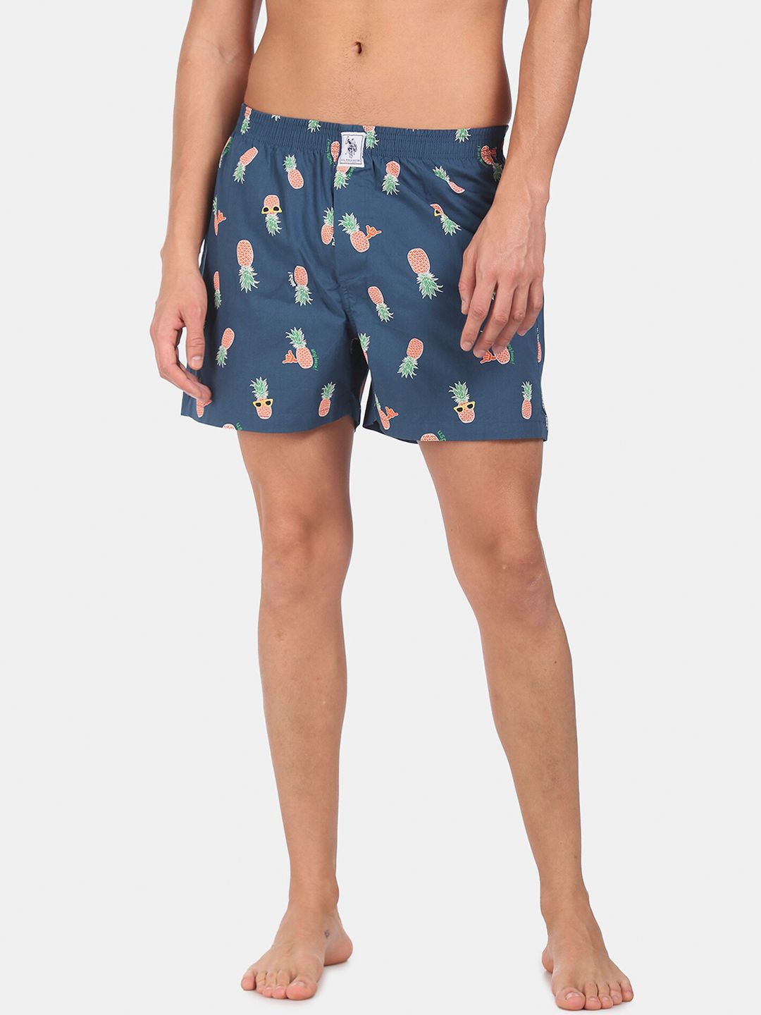 U.S. Polo Assn. Men Blue & Green Pineapple Printed Pure Cotton Boxer IYAC-AAJ-PR-picture-18