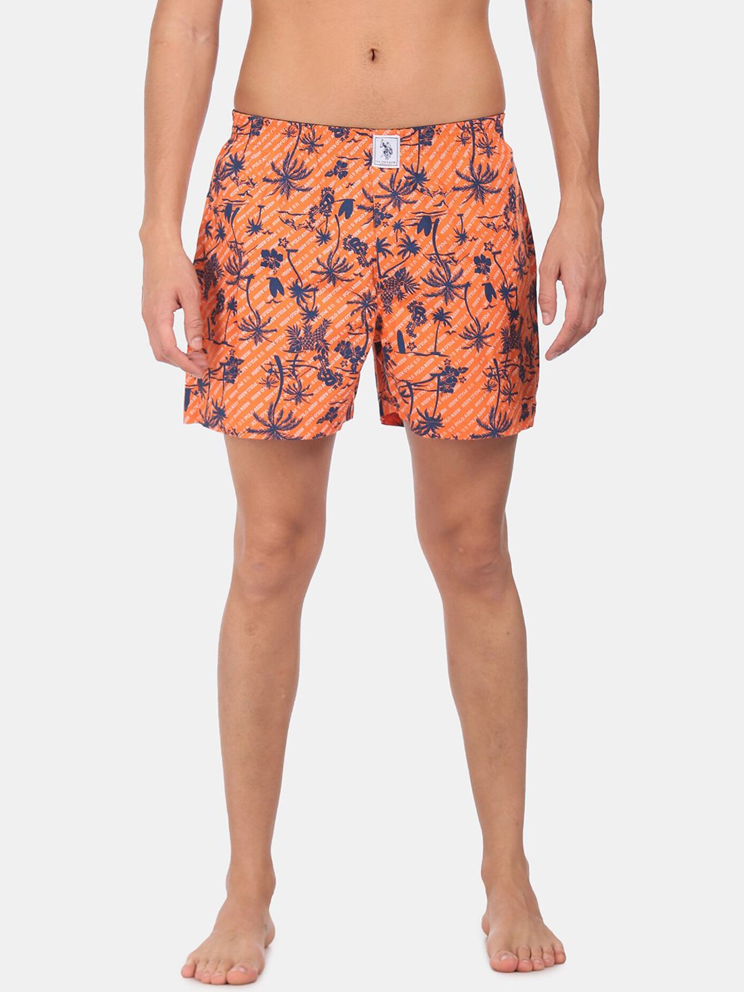 U.S. Polo Assn. Men Orange& Blue Tropical Printed Pure Cotton Boxers IYAC-AAI-PR-picture-52