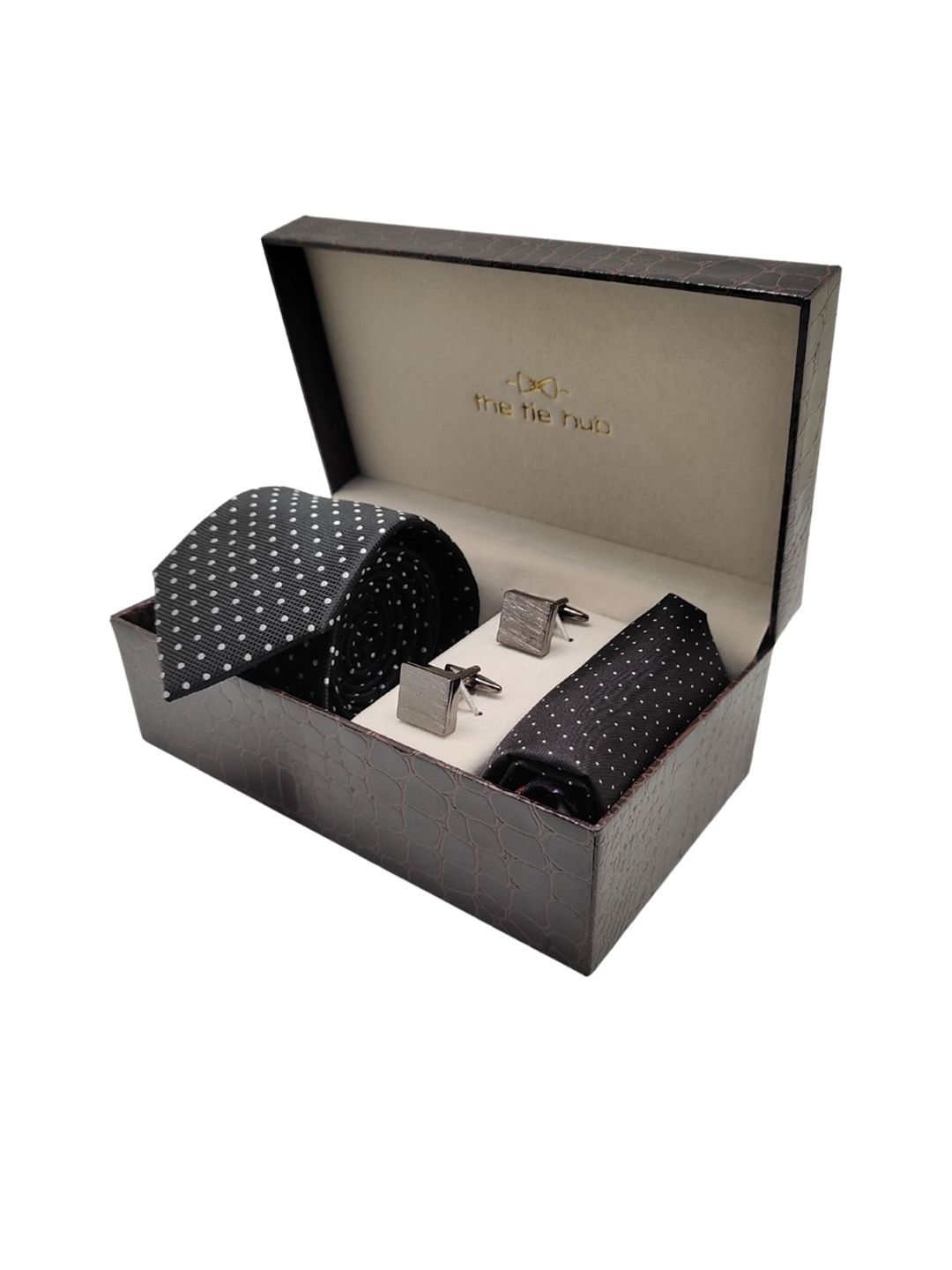 The Tie Hub Men Black& White Accessory Gift Set-image-2