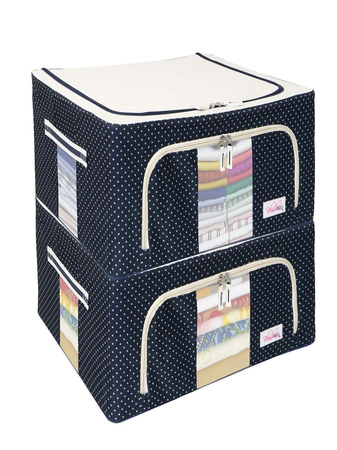 BlushBees Set Of 2 Blue & White Printed Multi-Utility Organizers-image-29