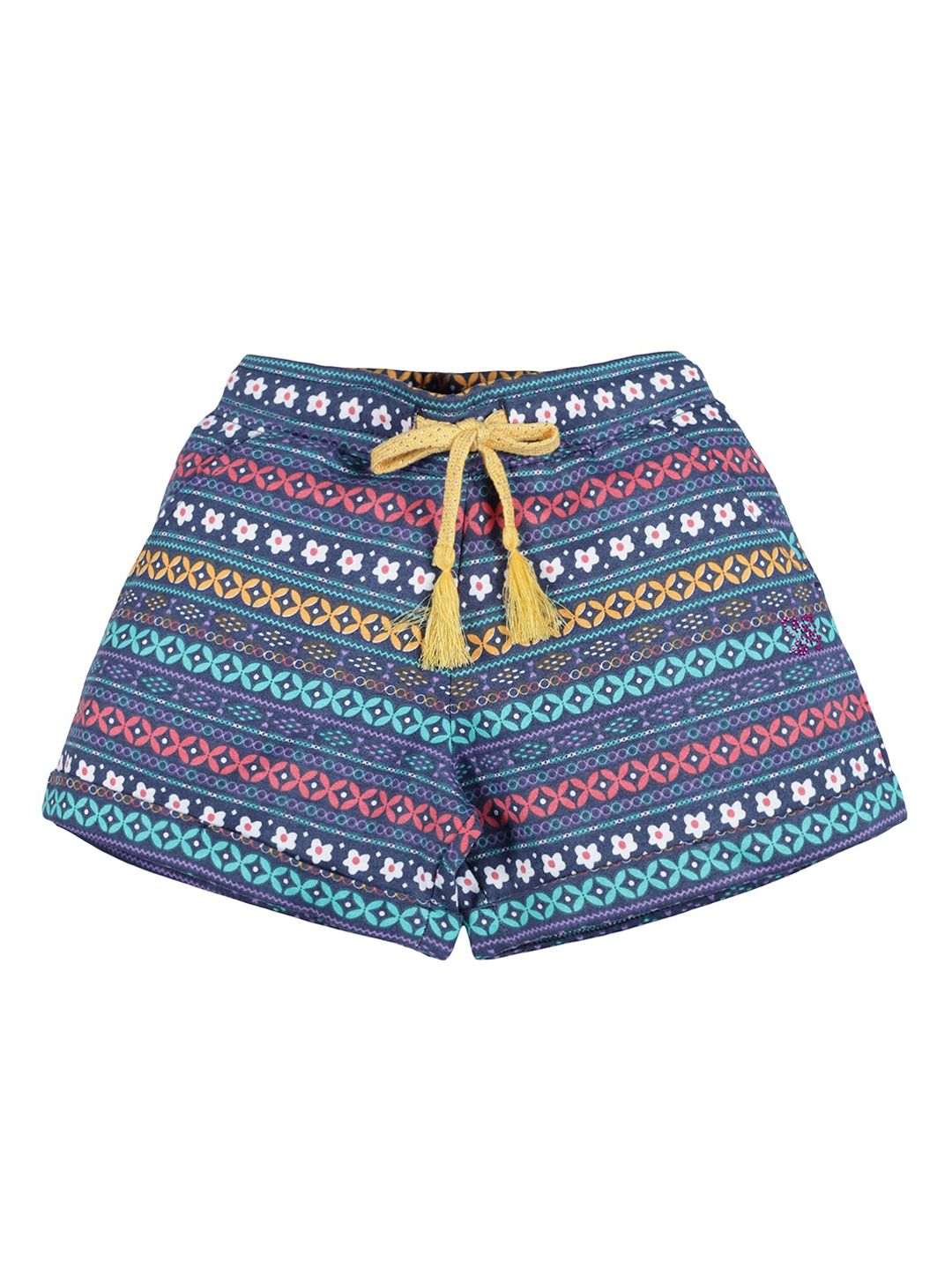 PLUM TREE Girls Blue Printed Regular Shorts-picture-29
