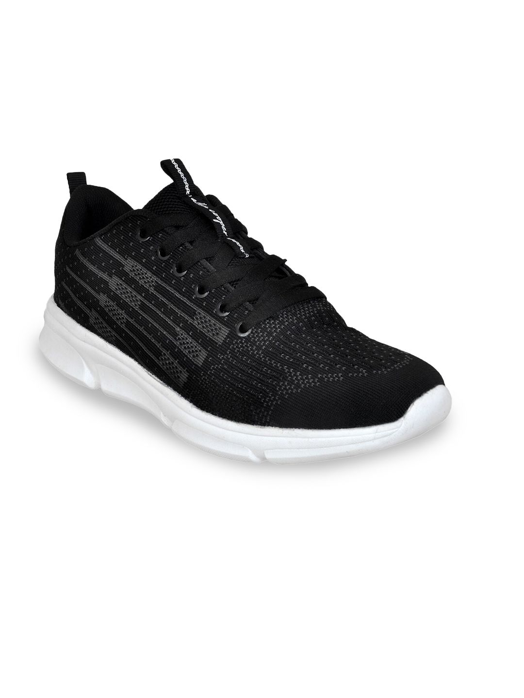 Allen Cooper Men Black Mesh Running Non-Marking Shoes-image-4