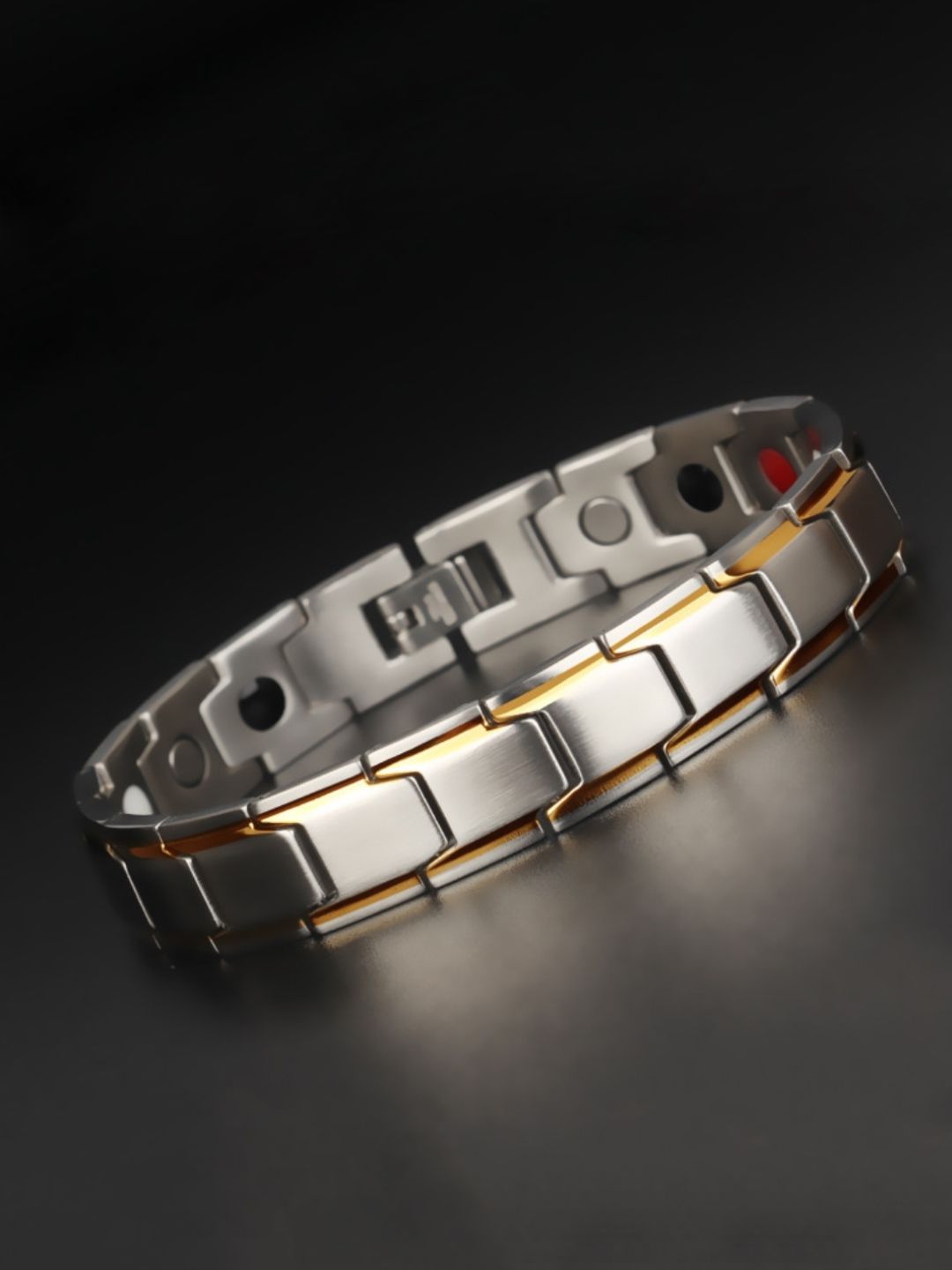Yellow Chimes Men Silver & Gold-Toned Link Bracelet-picture-28
