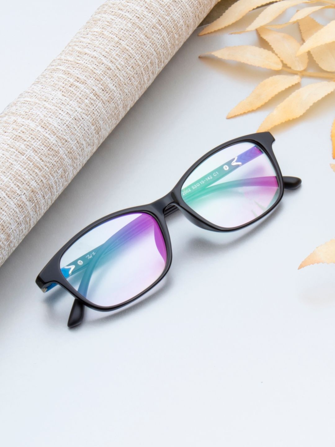 Ted Smith Unisex Black & Blue Full Rim Wayfarer Frames Eyeglasses-image-44